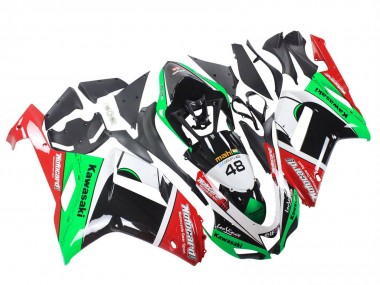 Cheap 2007-2008 Kawasaki ZX6R Motorcycle Fairings - Green Red