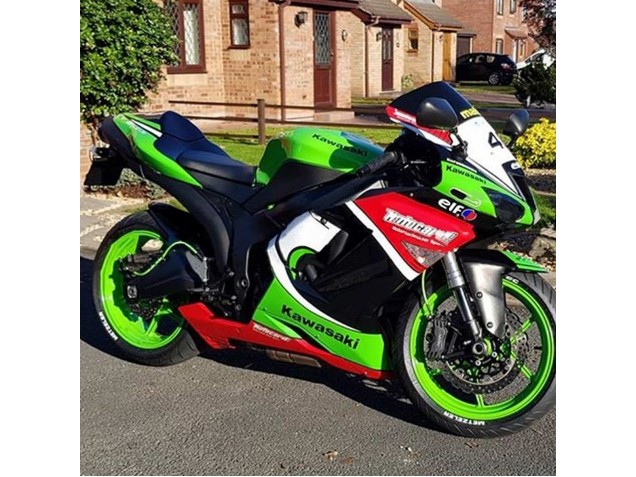 2007-2008 Kawasaki ZX6R Motorcycle Fairings - Green Red