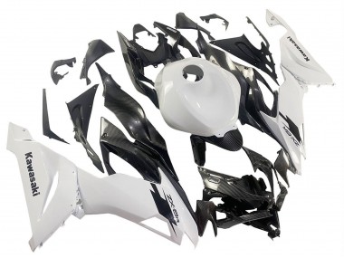 Cheap 2019-2022 Kawasaki ZX6R Motorcycle Fairings - White Black Carbon Fiber