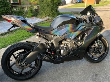 Cheap 2019-2022 Kawasaki ZX6R Motorcycle Fairings - Black Rainbow
