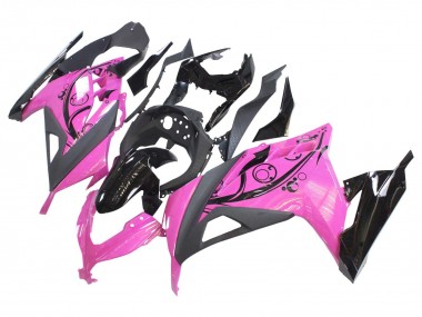Cheap 2013-2024 Kawasaki EX300 Motorcycle Fairings - Pink Black