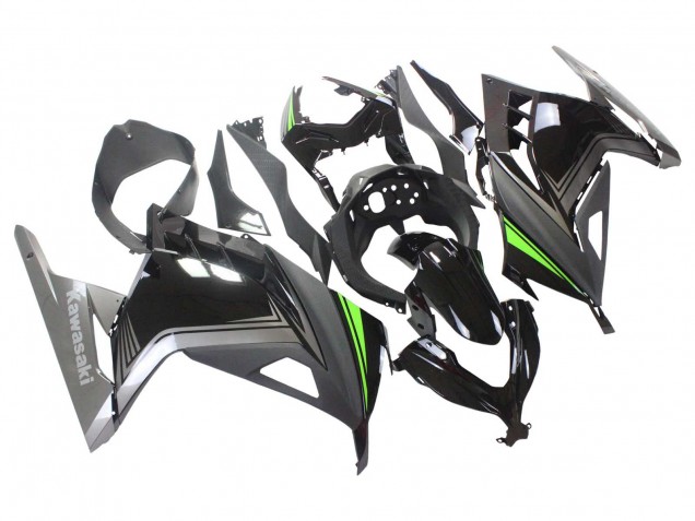 2013-2024 Kawasaki EX300 Motorcycle Fairings - Glossy Black Matte Black Green