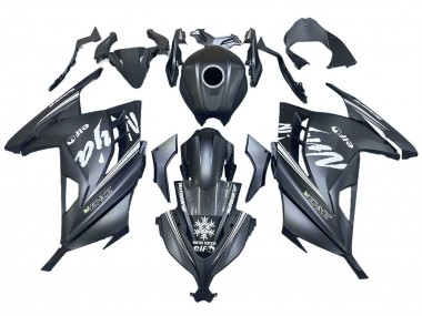 Cheap 2013-2024 Kawasaki EX300 Motorcycle Fairings - Matte Black White Elf Snow