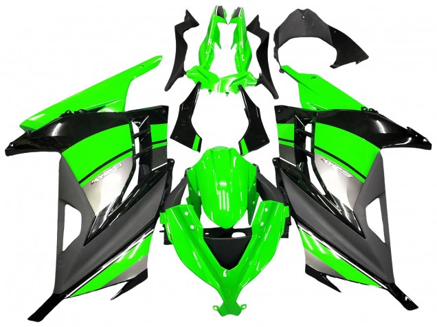 2013-2024 Kawasaki EX300 Motorcycle Fairings - Green Silver Black