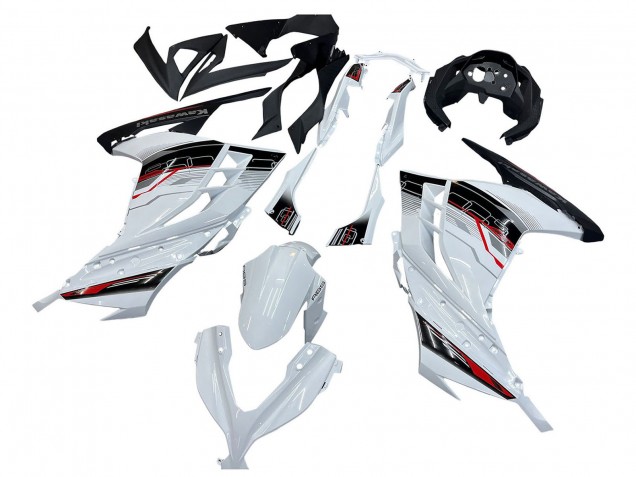 2013-2024 Kawasaki EX300 Motorcycle Fairings - White Red Black
