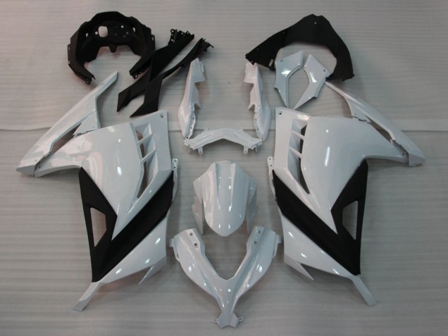2013-2024 Kawasaki EX300 Motorcycle Fairings - Glossy White Black