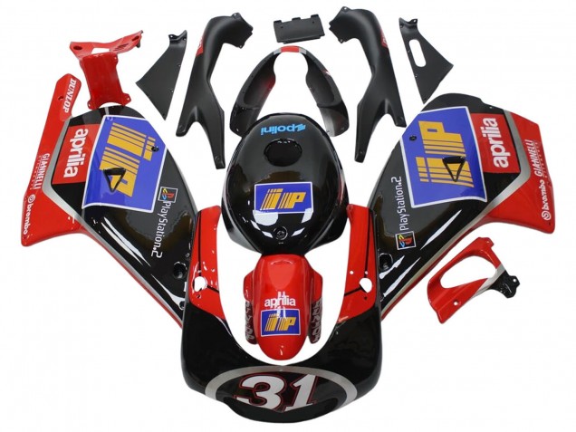 2000-2005 Aprilia RS125 Motorcycle Fairings - Black Red Blue Silver 31