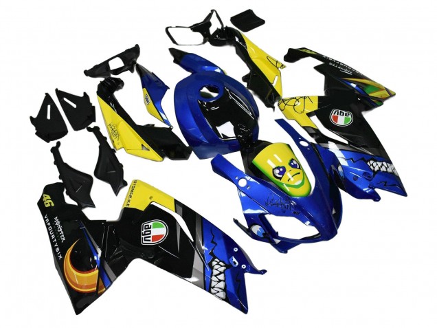 2006-2011 Aprilia RS125 Motorcycle Fairings - Blue Yellow Black Shark