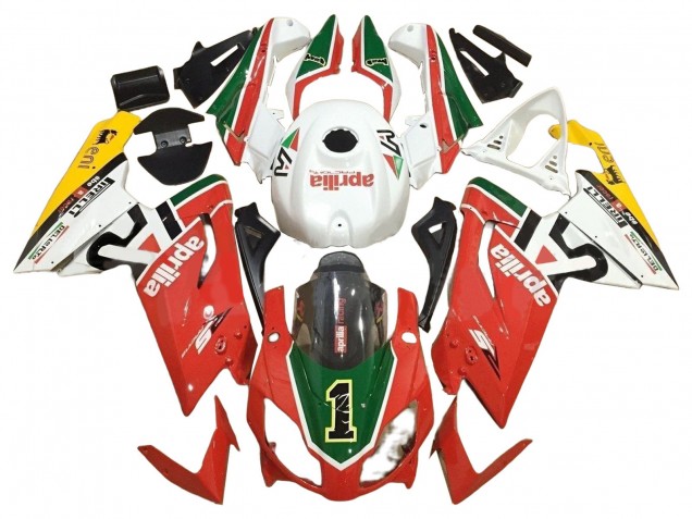 2006-2011 Aprilia RS125 Motorcycle Fairings - White Red Green