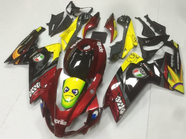 2006-2011 Aprilia RS125 Motorcycle Fairings - Red Yellow Black Shark