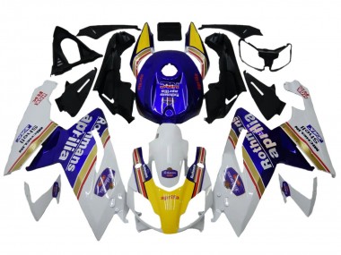 Cheap 2006-2011 Aprilia RS125 Motorcycle Fairings - White Blue Yellow Rothmans