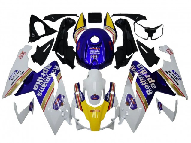 2006-2011 Aprilia RS125 Motorcycle Fairings - White Blue Yellow Rothmans
