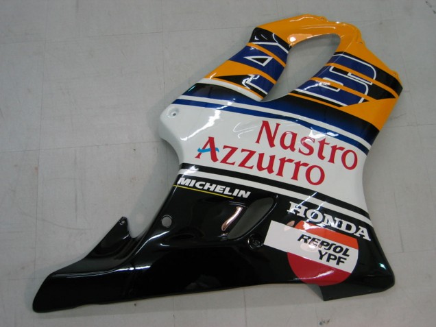 2004-2007 Honda CBR600 F4i Motorcycle Fairings - Yellow Blue White Black Nastro Azzurro