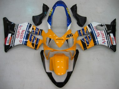 Cheap 2004-2007 Honda CBR600 F4i Motorcycle Fairings - Yellow Blue White Black Nastro Azzurro