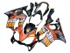 2004-2007 Honda CBR600 F4i Motorcycle Fairings - Matte Black Orange Rossi