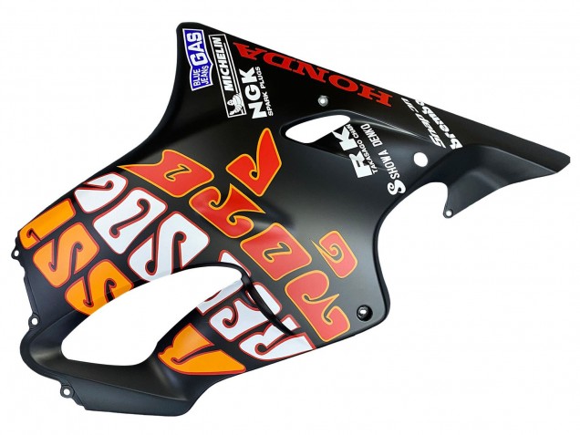 2004-2007 Honda CBR600 F4i Motorcycle Fairings - Matte Black Orange Rossi