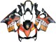 2004-2007 Honda CBR600 F4i Motorcycle Fairings - Matte Black Orange Rossi