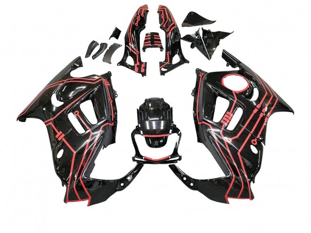 1997-1998 Honda CBR600 F3 Motorcycle Fairing Kits - Red Glossy Black