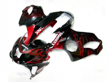 Cheap 1999-2000 Honda CBR600 F4 Motorcycle Fairings - Glossy Black Red Flame