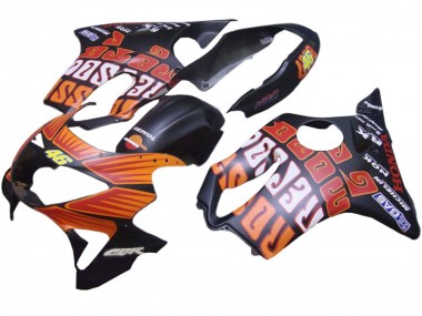 Cheap 1999-2000 Honda CBR600 F4 Motorcycle Fairings - Matte Black Orange Rossi Repsol 46
