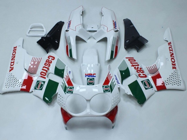 1992-1993 Honda CBR900RR 893 Motorcycle Fairings - White Red Green Castrol HRC