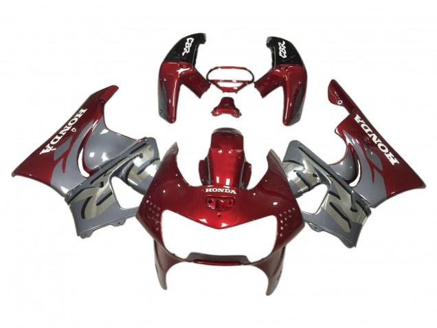 1998-1999 Honda CBR900RR 919 Motorcycle Fairings - Dark Red Grey