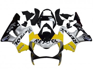 Cheap 2000-2001 Honda CBR900RR 929 Motorcycle Fairings - Yellow Silver Glossy Black Repsol