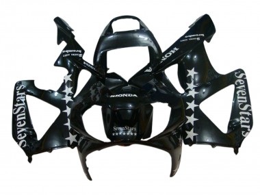 Cheap 2000-2001 Honda CBR900RR 929 Motorcycle Fairings - Glossy Black White SevenStars