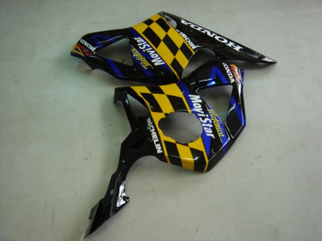 2002-2003 Honda CBR900RR 954 Motorcycle Fairings - Blue Yellow Glossy Black Telefumica MoviStar Castrol