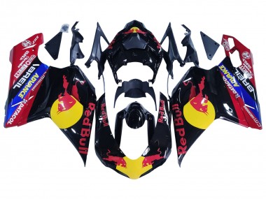 Cheap 2007-2014 Ducati 848/1098/1198 Motorcycle Fairings - Glossy Black Yellow Blue Red Bull