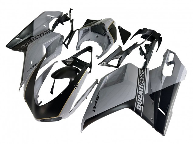 2007-2014 Ducati 848 Motorcycle Fairings - Silver Gold Matte Black