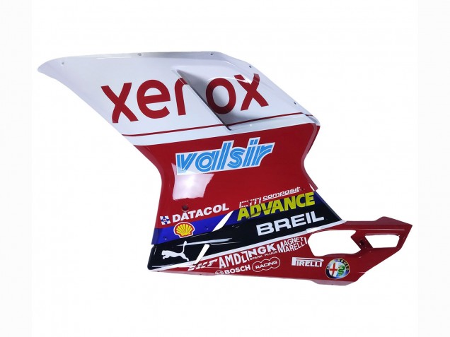 2007-2014 Ducati 848/1098/1198 Motorcycle Fairings - White Red Glossy Black Valsir Xerox