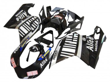 Cheap 2007-2014 Ducati 1098 Motorcycle Fairings - Silver Glossy Black Alice Sandisk