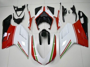 Cheap 2007-2014 Ducati 848/1098/1198 Motorcycle Fairings - White Red Green Glossy Black