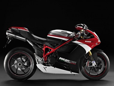 Cheap 2007-2014 Ducati 848/1098/1198 Motorcycle Fairings - White Red Glossy Black