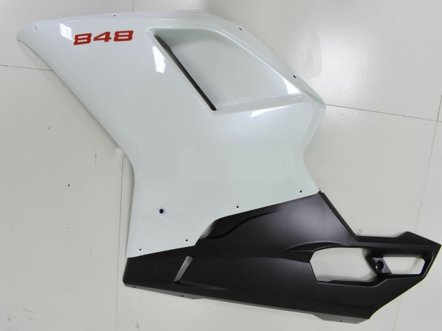 2007-2014 Ducati 848 Motorcycle Fairings - White Matte Black