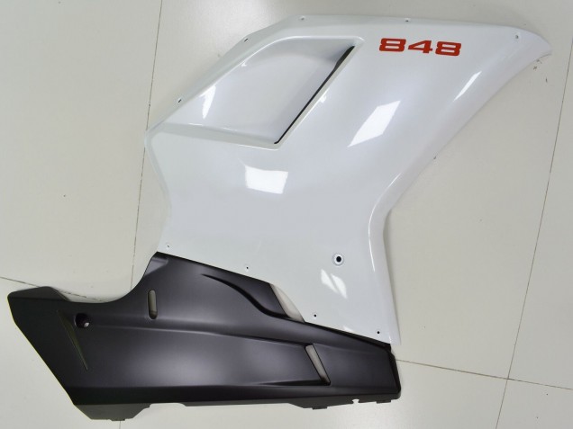 2007-2014 Ducati 848 Motorcycle Fairings - White Matte Black