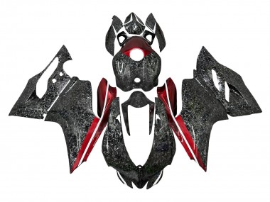 Cheap 2011-2014 Ducati Panigale 899/1199 Motorcycle Fairings - Black Forged Carbon Fiber Style Red