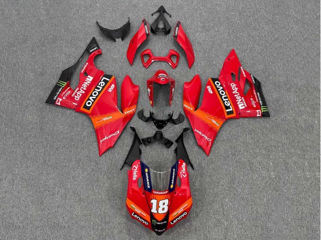 2011-2014 Ducati Panigale 899/1199 Motorcycle Fairings - Red Orange Black Monster Lenovo 18