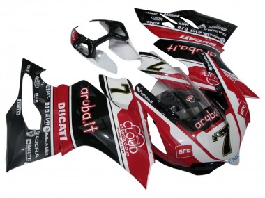 Cheap 2011-2014 Ducati Panigale 899/1199 Motorcycle Fairings - White Red Glossy Black Aruba.it 7