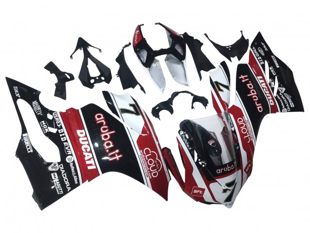2011-2014 Ducati Panigale 899/1199 Motorcycle Fairings - White Red Glossy Black Aruba.it 7