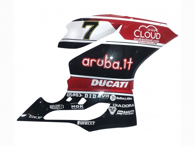 2011-2014 Ducati Panigale 899/1199 Motorcycle Fairings - White Red Glossy Black Aruba.it 7