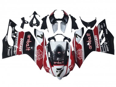 Cheap 2011-2014 Ducati Panigale 899/1199 Motorcycle Fairings - White Red Glossy Black Aruba.it 7