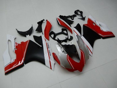 Cheap 2011-2014 Ducati 1199 Motorcycle Fairings - White Red Matte Black