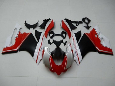 Cheap 2011-2014 Ducati 1199 Motorcycle Fairings - White Red Matte Black