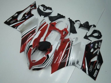 Cheap 2011-2014 Ducati Panigale 899 Motorcycle Fairing - White Red Glossy Black