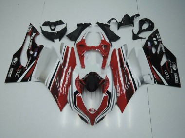 Cheap 2011-2014 Ducati Panigale 899 Motorcycle Fairing - White Red Glossy Black