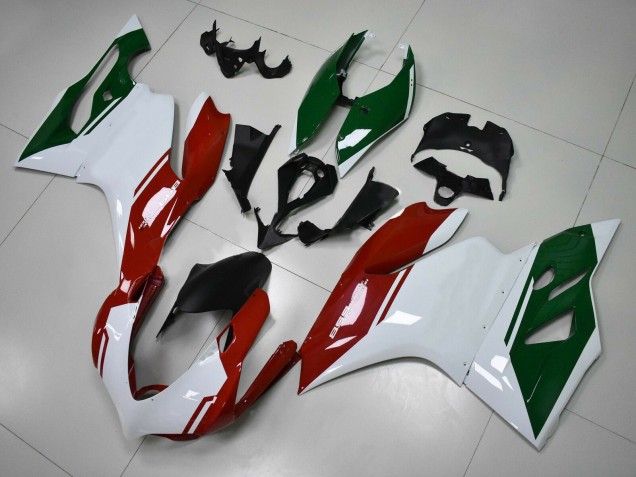 2011-2014 Ducati Panigale 899 Motorcycle Fairings - White Red Dark Green