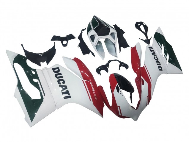 2011-2014 Ducati Panigale 899 Motorcycle Fairings - White Red Glossy Black