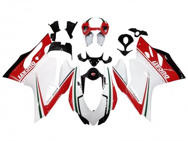 Cheap 2011-2014 Ducati 1199 Motorcycle Fairings - White Red Green Glossy Black